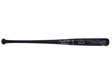 1999 Derek Jeter Game Used & Signed Louisville Slugger P72 Model Bat With "99 WS Champs" Inscription (PSA/DNA GU 9.5 & Steiner)